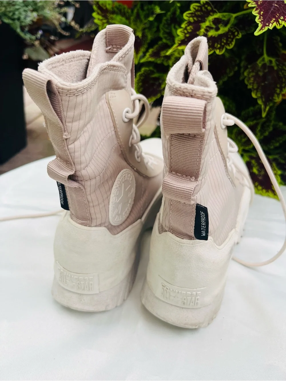 Converse Women's Pale Blush High-Top Lace-Up Platform Boots